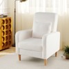 Tangkula 2PCS Accent Chair w/Lumbar Pillow Teddy Fleece Cover Rubber Wood Legs - 3 of 4