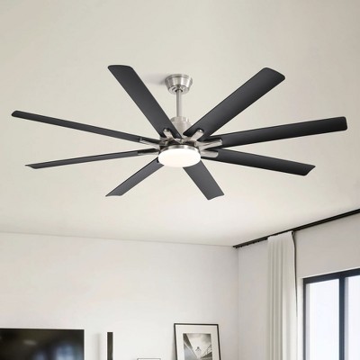 Large Industrial Smart Ceiling Fans with Lights and Remote & APP Control 8 ABS Blades 6-Speed Powerful DC Motor Reversible For Home/Commercial/Outdoor