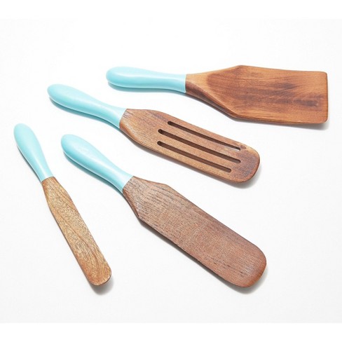 Mad Hungry 4-Piece Acacia Spurtles with Silicone Handles 