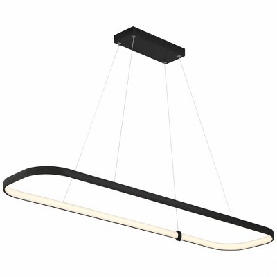 Sleek Matte Black Aluminum LED Pendant - 13" Contemporary Design