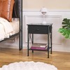 VECELO Modern X-Design Nightstand, End/Side Table with Fabric Drawer & Open Storage Shelves for Bedroom or Living Room - 4 of 4