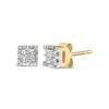 Haus of Brilliance 10k Yellow Gold Princess Diamond Quad Stud Earrings - 2 of 4