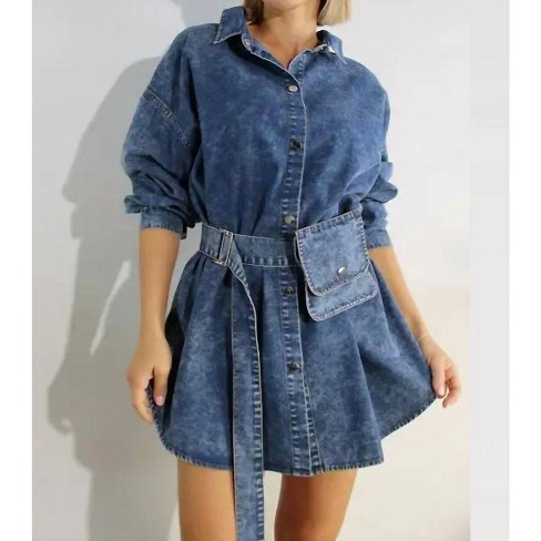 Women's Denim Belted Shirt - Mulla - image 1 of 2