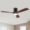 YUHAO 52 in. Indoor Modern and Farmhouse Soild Wood Blades Reversible DC Motor Ceiling Fan with Light and Remote Control - 2 of 4