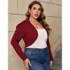 Plus Size Cardigan Sweaters for Women Open Front Long Sleeve Loose Knit Short Sweater - 3 of 4