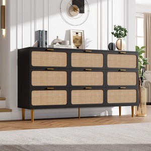 Coucheta 9 Drawer Dressers for Bedroom, Tall Dresser with Deep Drawers, Large Chest of Drawers for Closet with Wide Top, Long Wooden Dresser - 1 of 4