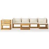 vidaXL 7 Piece Patio Lounge Set with Cushions - Outdoor Seating in Cream - Solid Acacia Wood - Includes Coffee Table - Suitable for Garden or Patio - 3 of 4