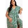 Women's Plus Size Ditsy Wrap Dress - green | CITY CHIC - image 3 of 4