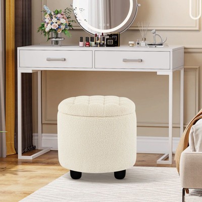 Grungis PU Leather Button Tufted Storage Benches with Removable Lid,Upholstered Storage Ottoman,Ottoman Bench for Living Room,Bedroom