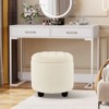 NicBex Button Tufted Round Storage Ottoman,Small Upholstered Footstool with Removable Lid,Storage Bench for Bedroom,Living Room,Vanity - 2 of 4