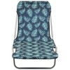vidaXL 2X Folding Sun Lounger Outdoor Garden Beach Patio Lounge Seating Bed Foldable Camping Chair Daybed Sunbed Steel and Fabric Leaf Pattern - 3 of 4