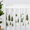 Sweet Jojo Designs Boy, Girl, Unisex/Gender Neutral BreathableBaby Breathable Mesh Crib Liner Baby Nursery Woodland Pine Tree Green and White - 4 of 4