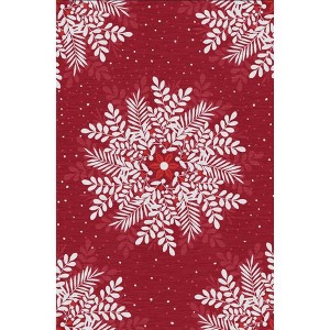 Christmas Area Rug Floral Pattern Floor Cover Washable Indoor Carpet Rug Decorative Non Slip Accent Rug for Bedroom - 1 of 1