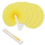 Juvale 24 Pack Yellow Handheld Paper Fans, Folding Hand Fans , 9.75 x 10.5 In