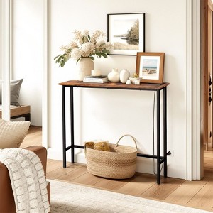 Rust Brown 1pcs Triamine Iron 100*15*79cm Entryway Table with Plugs - 1 of 4