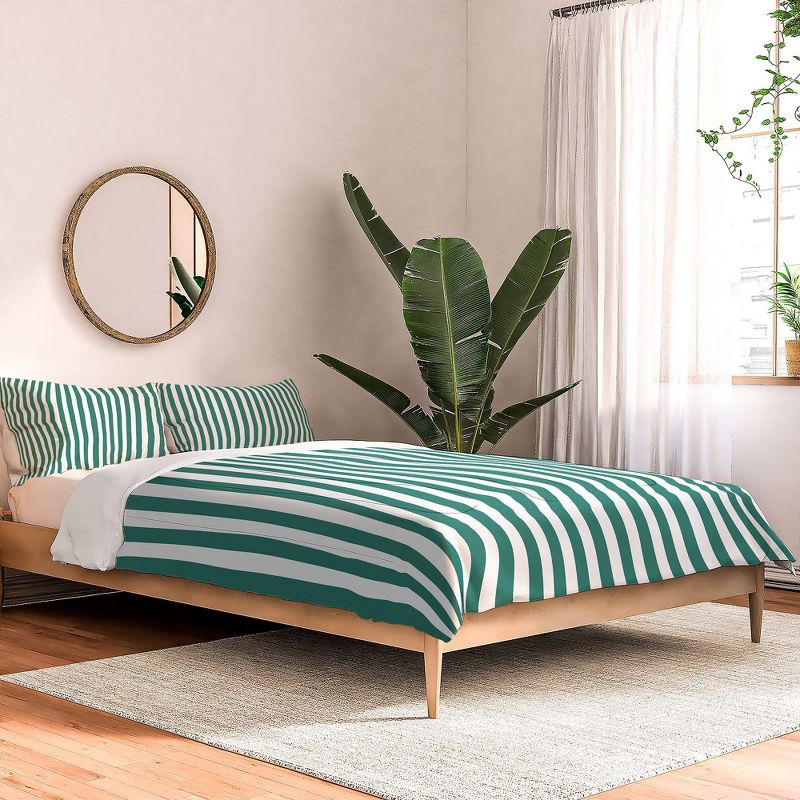 Deny Designs Natalie Baca Bouquet Stripe Comforter Set Green, 2 of 4
