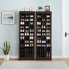 Brown Shoe Storage Cabinet Freestanding Tall Closet Shoe Organizer with Cubbies for 33 Pairs Wooden Shoe Rack for Closet Entryway Living Room - 4 of 4