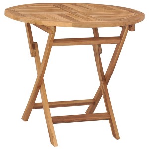 vidaXL Dining Table Warm Brown Teak Wood Medium Foldable Folding Table - 1 of 4