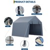 Outdoor Storage Shed 10x10 FT Carport with Roll-Up Zipper Door & Window, Waterproof & UV Resistant Portable Garage for Motorcycle, Bike, and Tools - 2 of 4