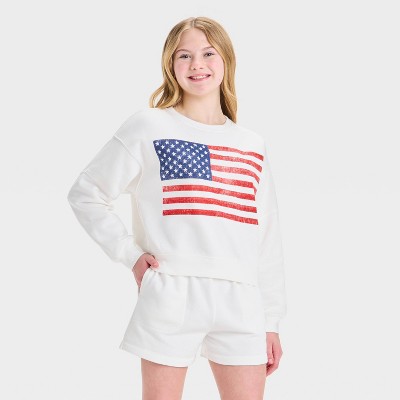 Girls' Fleece Crew Neck Pullover Sweatshirt - art class™