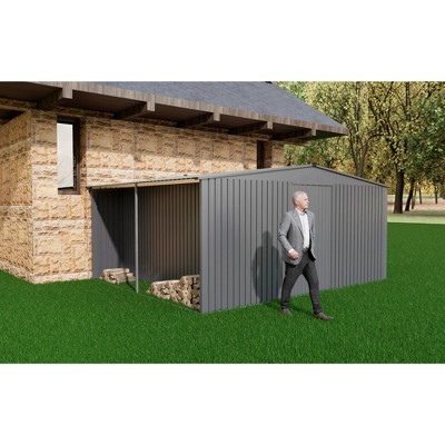 Sheds & Outdoor Storage,Metal Waterproof Firewood Shed with 2 Integrated Punched Vents