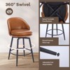 GustoWave Swivel Bar Stools Set of 2, 26" Modern Upholstered Barstools with Back and Metal Legs, Faux Leather Counter Bar Chairs - 3 of 4