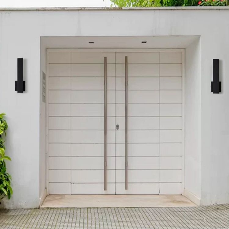 C Cattleya 2-Pack Matte Black Aluminum LED Outdoor Wall Lantern Sconce, 6 of 7