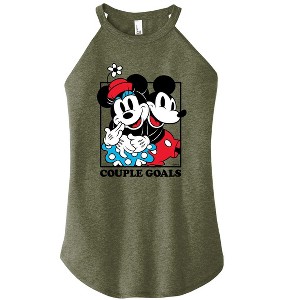 Women's - Disney - Mickey Minnie Couple Goals Graphic High Neck Tank - 1 of 2