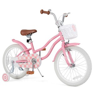 Costway 18'' Kids Bike Toddler Bicycle with Training Wheel Kickstand for 4-8 Years Old Purple/Pink/Turquoise/Blue/Beige/Green - 1 of 4