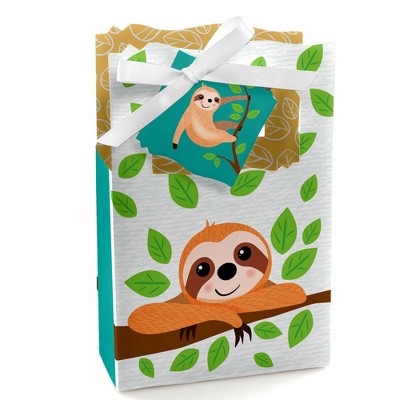Big Dot of Happiness Let's Hang - Sloth - Baby Shower or Birthday Party Favor Boxes - Set of 12