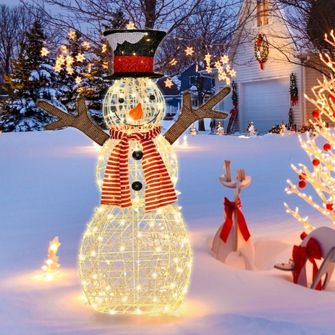 Costway Pre lit Standing Snowman Artificial Christmas Decoration