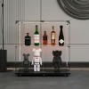 GlasFlength Decorative Storage Cabinets Glass Display Cabinet Lockable Cabinet Clear Tempered Cabinet for Living Room, Black, 30.91"*13.58"*34.17" - 2 of 4
