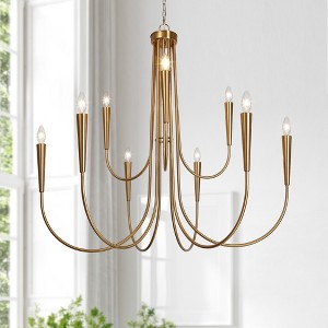 LNC Ceniprimo 41.3-in Modern Tiered Candle Chandelier, Polished Gold Finish, 9-Light - 1 of 4