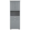 TIRAMISUBEST Tall Bathroom Cabinet with Laundry Basket, Large Storage Space Tilt-Out Laundry Hamper and Upper Storage Cabinet, Grey - 4 of 4