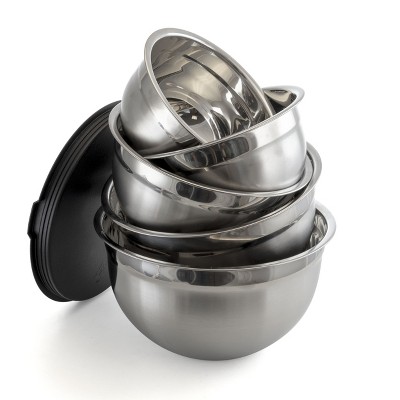 MegaChef 5 Piece Stainless Steel Mixing Bowl Set with Lids