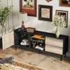 Hotraffy TV Stand up to 70+ inch, Mid Century Modern Entertainment Center with 2 Drawers - 4 of 4