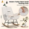 Baby Rocking Chair, Indoor Upholstered Rocking Chair with High Back Pulley Decorative Chair, Bedroom Upholstered Nursing Chair, Cream - 3 of 4