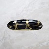 Classic Touch 10.5"L Black and Gold Marbleized Oval Dish - 3 of 3