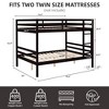 Dsvimoy Bed Solid Wood Bunk Bed with Safety Guardrails and Strong Support System for Kids Room, Black, 78.35"*59.06"*61.81" - 3 of 4