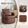 Swivel Accent Chair, Barrel Armchair With Metal Base, Upholstered 360° Swivel Chair - 3 of 4
