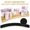 LotFancy Playing Card Holder for Kids Adults, 4Pcs, 3 Tiers, Hands Free Curved Wooden Card Holder - 3 of 4