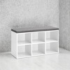 Cushion, Shoe Storage 6 Compartments and 3 Adjustable Shelves Entryway Bench with Padded Seat, for Bedroom, Closet, Living Room - 3 of 4