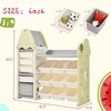 Kids Bookshelf Toy Storage Box, Multifunctional Toy Storage Cabinet With 14 Cubies For Nursery Kids Room Playroom - 2 of 4