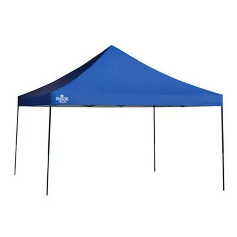 Quik Shade 10 by 10 Foot Shade Tech Foldable and Portable Single Push Instant Canopy with Central Hub for Outdoor Recreational Activities, Blue, 1 of 7