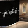 Shower Curtain Funny Cute White Words Black Background Simple Design Washable Fabric Bathroom Decor Set with Hook - 2 of 4