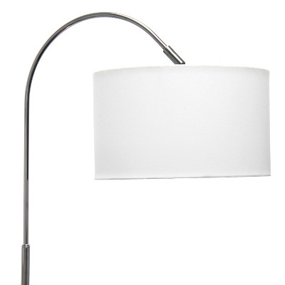 Elegant 66" Arched Brushed Nickel Floor Lamp with White Fabric Shade