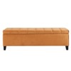 DSVIMOY Storage Ottoman, Rectangular Ottoman Bench, Upholstered Storage Bench, Foot Rest for Living Room, Entryway, Burnt Orange, 50"*19"*15.5" - 4 of 4