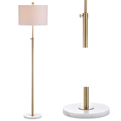 65" Metal/Marble Adjustable Floor Lamp (Includes LED Light Bulb)Gold - JONATHAN Y