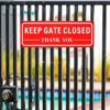 Unique Bargains Home Aluminum Reflective Fade Resistant Keep Gate Closed Thank You Sign 1 Pc - 4 of 4