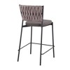 Contemporary Counter Stool with Braided Fabric and Faux Leather for Kitchen or Bar Seating (Set of 2) - 4 of 4